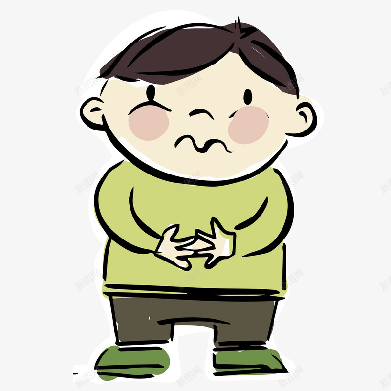 儿童肚子疼png免抠素材_新图网 https://ixintu.com 儿童 卡通 手绘 素材