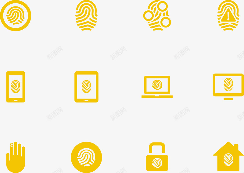 简约手机指纹解锁图标png_新图网 https://ixintu.com 图标设计 安全图标 手机解锁 指纹 指纹解锁 简约 解锁