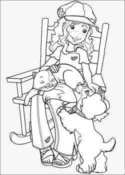 小猫头黑白简笔画可爱小女孩与小猫小狗图标高清图片
