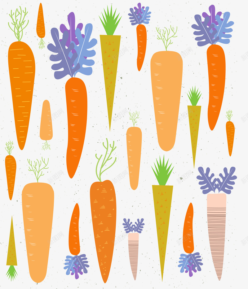 卡通胡萝卜png免抠素材_新图网 https://ixintu.com 创意 卡通 形状 红色胡萝卜 背景图 蔬菜