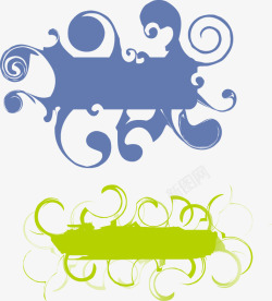 蓝色绿色创意标题装饰矢量图素材