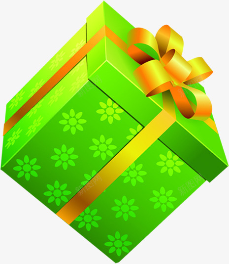 绿色礼包礼物盒子png免抠素材_新图网 https://ixintu.com 盒子 礼物 绿色