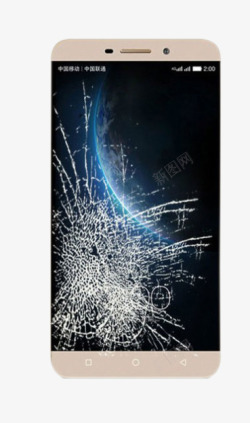 手机碎裂双卡手机碎屏高清图片