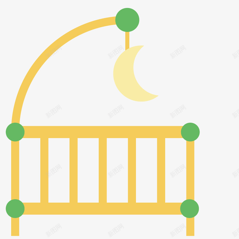 婴儿床矢量图eps免抠素材_新图网 https://ixintu.com 吊床 形状 手绘 睡觉用品 矢量图