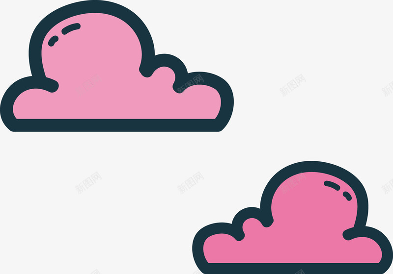 扁平化粉红色的云朵png免抠素材_新图网 https://ixintu.com 云 云彩 云朵 扁平化 粉红 粉红色 粉色 粉色的云