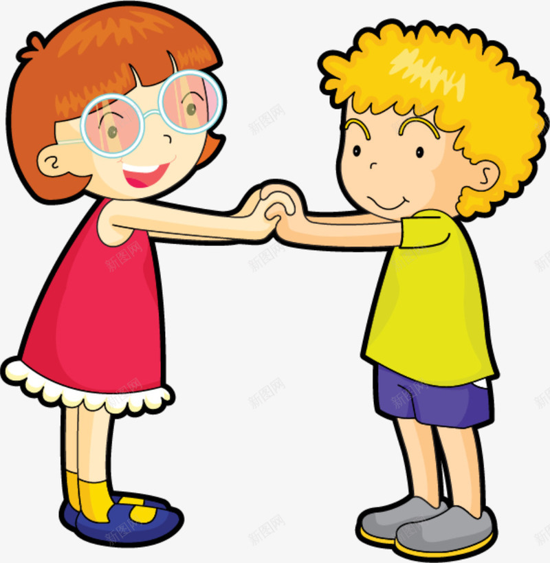 儿童节握手的小朋友png免抠素材_新图网 https://ixintu.com 儿童节 初次见面的 小女孩 小男孩 开心 握手的小朋友 握手言和 玩耍