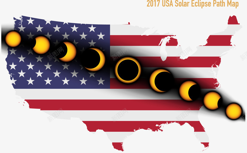 美国观看太阳的变化png免抠素材_新图网 https://ixintu.com 变化 图案 太阳 形状 星星 月亮 美国地图