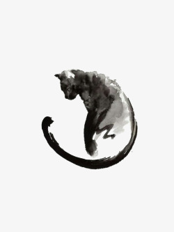 猫动物中国水墨画素材