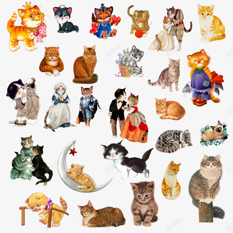 宠物png免抠素材_新图网 https://ixintu.com 卡通 卡通动物 可爱 可爱小猫 喵星人 宠物 宠物医院 宠物店 猫 猫咪