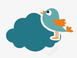 蓝色云朵对话框小鸟和云朵高清图片