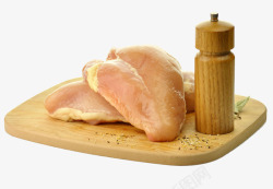 鸡胸肉和切菜板鸡胸肉和切菜板高清图片