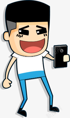 拿手机的小人大笑图标png_新图网 https://ixintu.com 图标 大笑 小人 手机