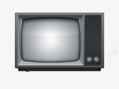 复古质感黑白电视机psd免抠素材_新图网 https://ixintu.com 台式电视机 复古 模型 电视机 黑白