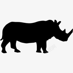 犀牛图标犀牛的侧面轮廓图标高清图片