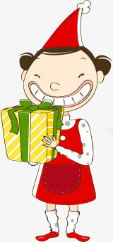 手绘拿着礼物的女生png免抠素材_新图网 https://ixintu.com 三八妇女节礼物 女生 礼物