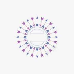 紫色弓箭圆环手绘图素材