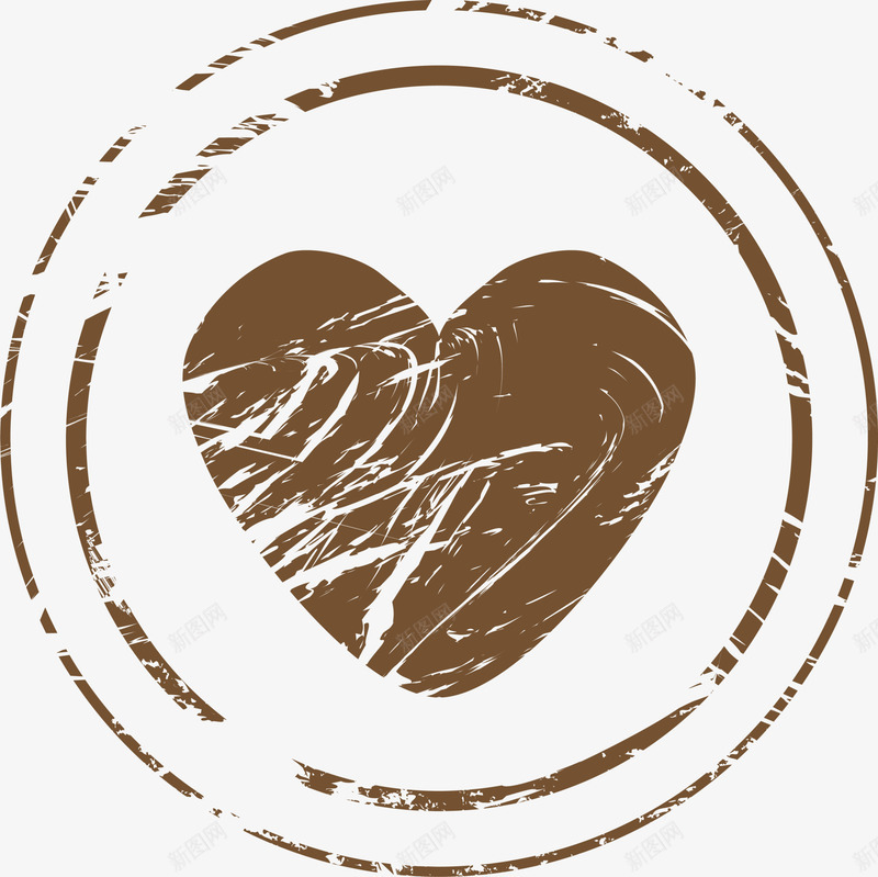 棕色爱心圆圈png免抠素材_新图网 https://ixintu.com 免抠PNG 图案 圆圈 圈圈爱心 标志 棕色 爱心 边框纹理