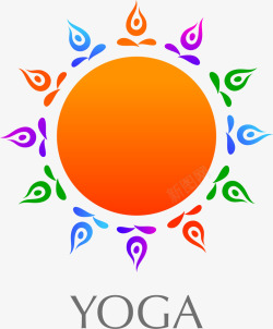 瑜伽馆logo瑜伽太阳logo模型矢量图图标高清图片