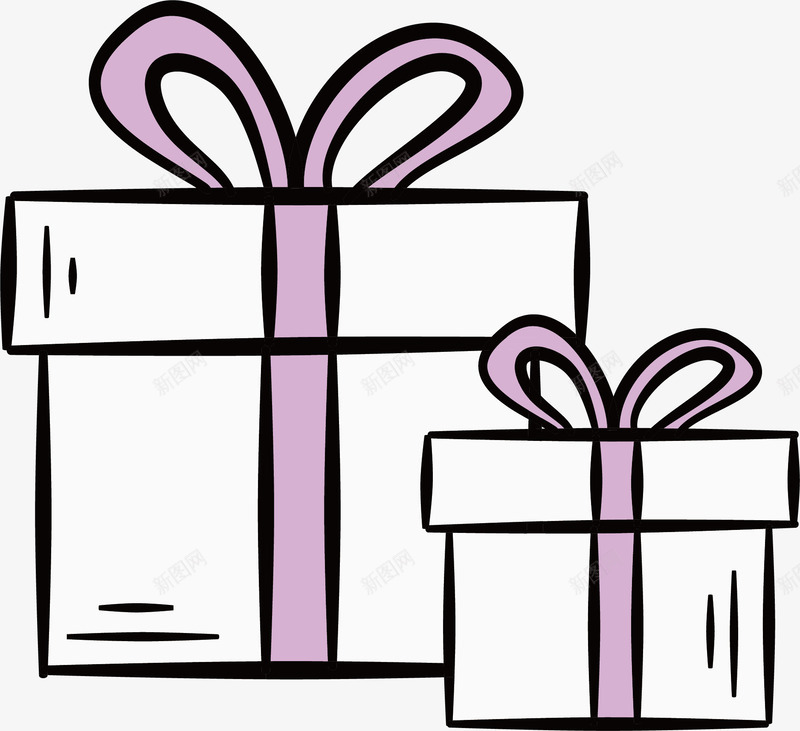两只白色礼盒矢量图eps免抠素材_新图网 https://ixintu.com 白色礼盒 矢量素材 礼品盒 礼物盒 结婚礼物 矢量图