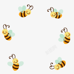 黄色昆虫黄色创意蜜蜂动物元素矢量图高清图片