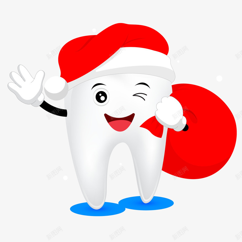 牙齿圣诞老人矢量图ai免抠素材_新图网 https://ixintu.com 圣诞老人 帽子 牙科 牙齿 红色 送礼物 矢量图