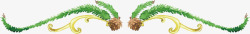 水彩松树叶标题框矢量图素材
