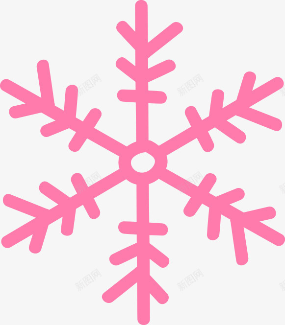雪花形状png免抠素材_新图网 https://ixintu.com 卡通 粉色 雪花 雪花装饰图案