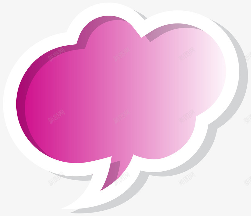 紫红色对话框png免抠素材_新图网 https://ixintu.com 云朵 对话框 手绘 白色 简图 紫红色 边框