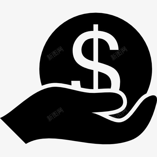 美元硬币在手图标png_新图网 https://ixintu.com 商业 货币 钱 钱币 银行
