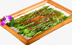 简单易做美味简单的素食烤韭菜高清图片