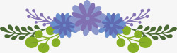 蓝色雏菊标题框素材