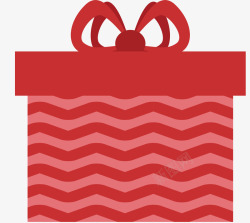 新年礼物盒红色锯齿线条礼物盒高清图片