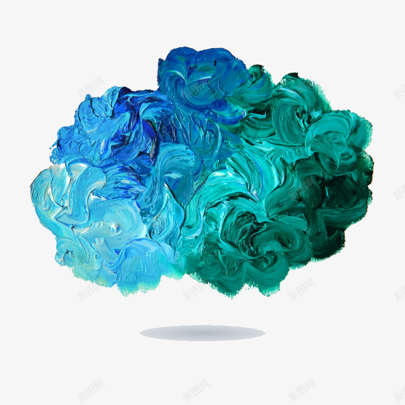 创意云朵油漆画png免抠素材_新图网 https://ixintu.com 云朵 免费png图片 免费矢量 创意 手绘 油漆 蓝色