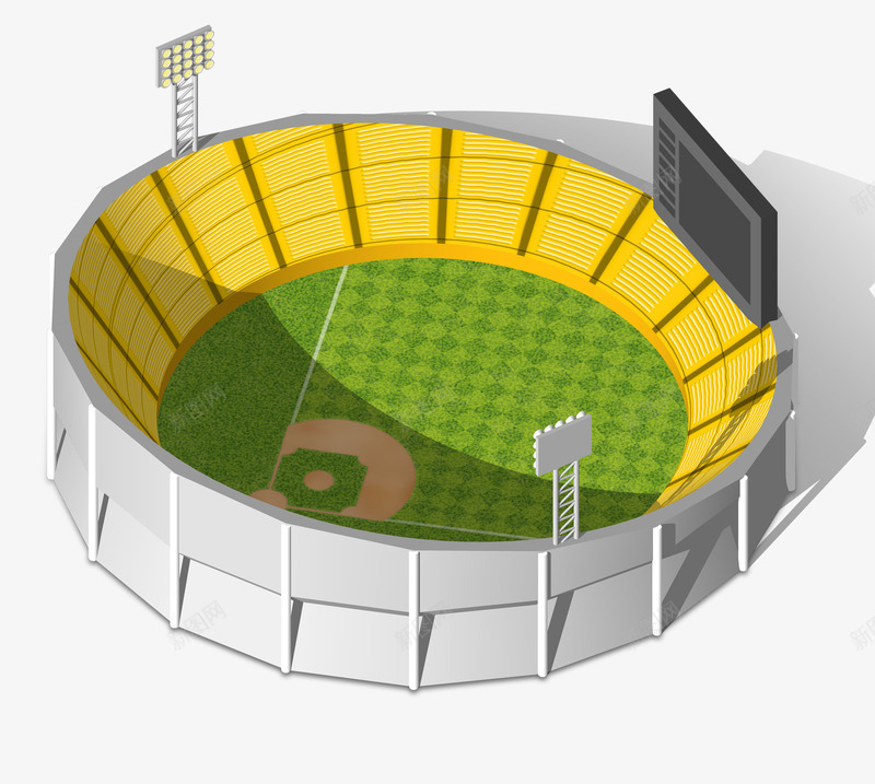 模型足球场png免抠素材_新图网 https://ixintu.com 形状 模型 立体 足球场
