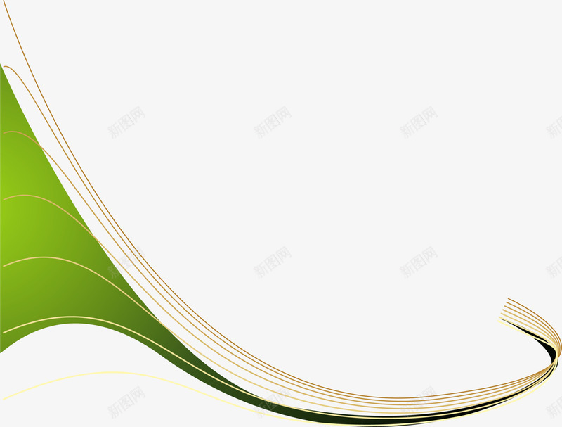 绿色简约曲线png免抠素材_新图网 https://ixintu.com 弧形曲线 清新线条 线条纹理 绿色曲线 装饰图案 边框纹理