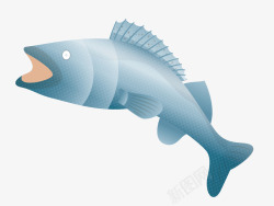 矢量黑鲈鱼蓝色跳跃风格黑鲈鱼矢量图高清图片