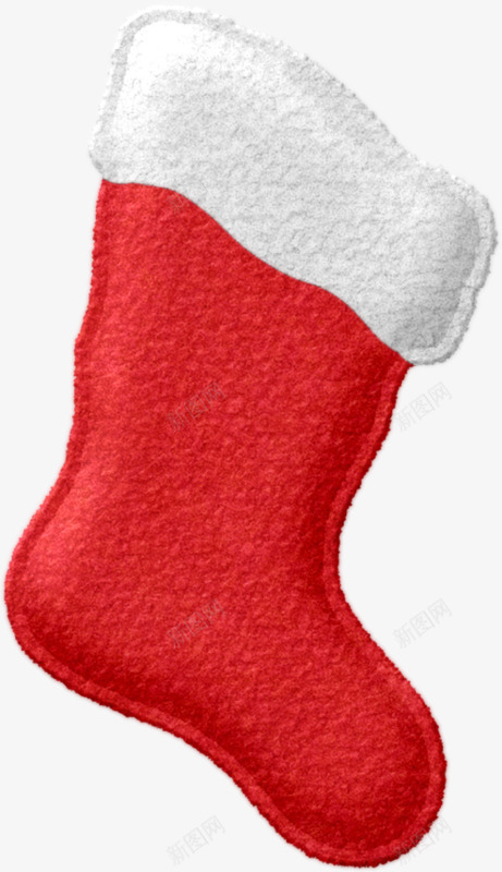 红色白边圣诞袜礼物png免抠素材_新图网 https://ixintu.com 圣诞 礼物 红色
