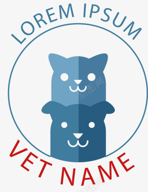 蓝色动物医疗logo图标图标