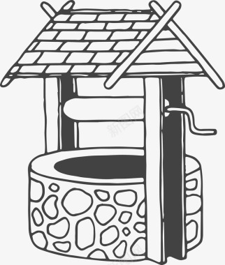 卡通简约简笔画黑白插画小清新图标图标