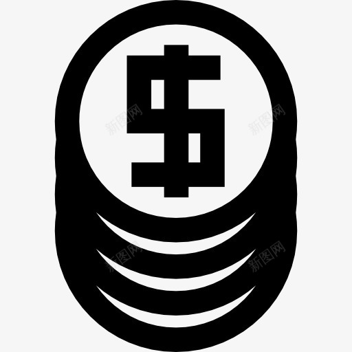 美元硬币堆图标png_新图网 https://ixintu.com 商业 商务 堆叠 电子商务 硬币 美元 钱币