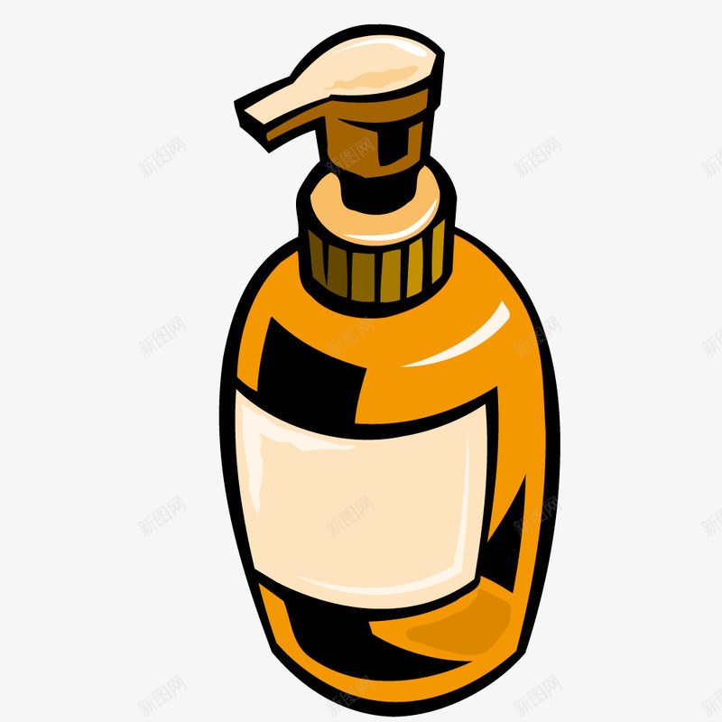 洗发水瓶子png免抠素材_新图网 https://ixintu.com 化妆品 容器 形状 手绘 模型