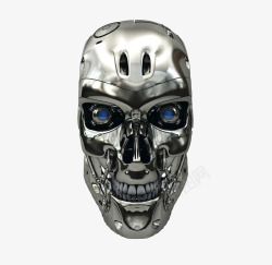 银质机器人头颅装饰素材