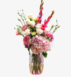 插花绣球花朵产品实物粉色鲜花高清图片