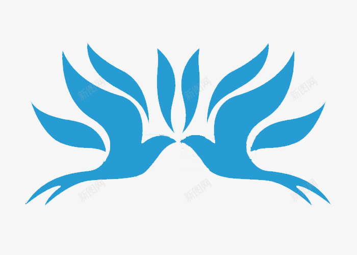 一对蓝色对称的燕子标志图标png_新图网 https://ixintu.com logo 一对 图标 对称 形状 标志 燕子 蓝色