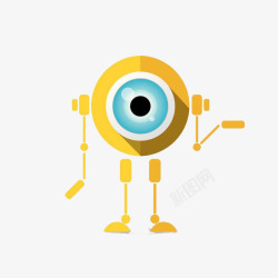 机器人眼睛黄色机器人高清图片