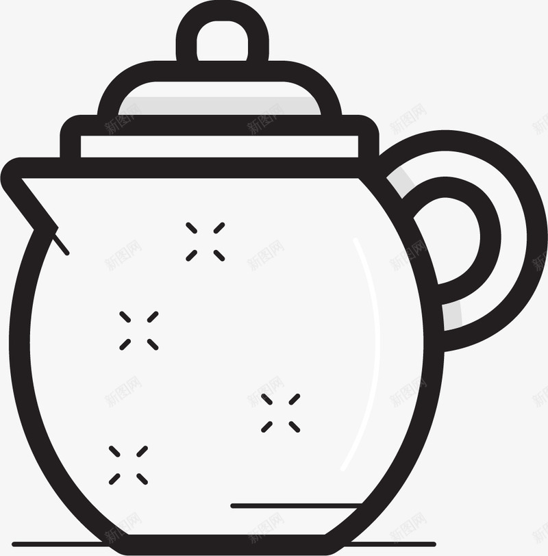 白色茶壶矢量图图标ai_新图网 https://ixintu.com 健康茶饮 养生 养生茶饮 功夫茶 喝茶养生 白色 矢量图