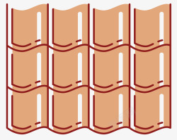 粉色屋顶粉色镂空瓦片矢量图高清图片