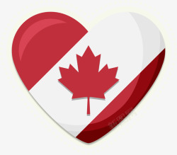 爱心形状加拿大国旗素材