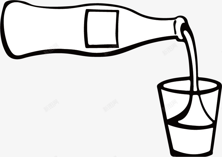 玻璃瓶饮料简笔画图标png_新图网 https://ixintu.com 倾倒 儿童简笔画 杯子 水杯 玻璃瓶 简笔画饮料 饮料 饮料简笔画