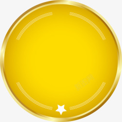 黄色闪耀圆圈标志素材